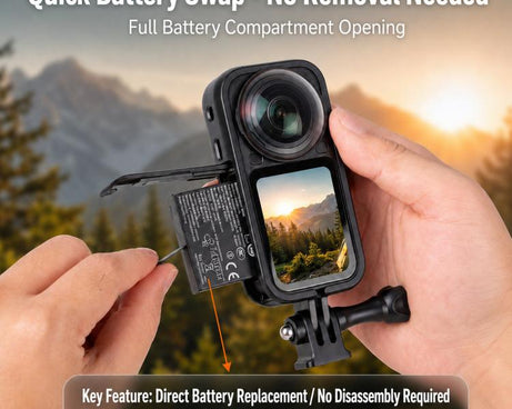 For Insta360 X6 Frame Cage Drop-Resistant Protective Case Shel with 1/4-inch Mount Adapter, PVC Cage