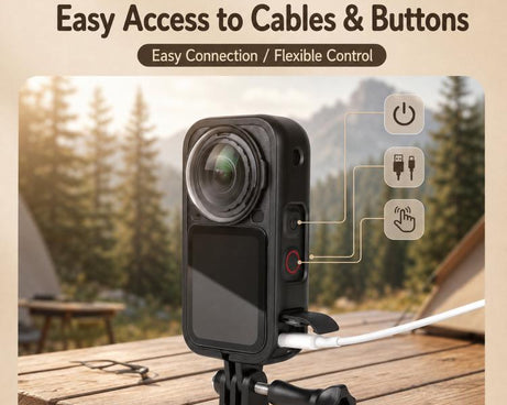 For Insta360 X6 Frame Cage Drop-Resistant Protective Case Shel with 1/4-inch Mount Adapter, PVC Cage