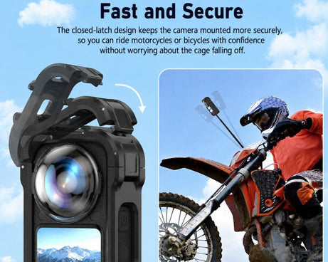 For Insta360 X6 PC Magnetic Quick-Release Frame Cage Protective Camera Housing With Cold Shoe, PC Material