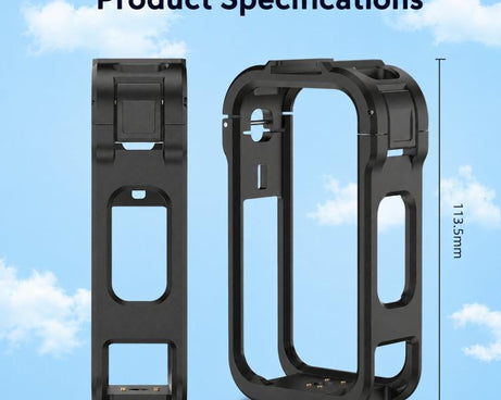 For Insta360 X6 PC Magnetic Quick-Release Frame Cage Protective Camera Housing With Cold Shoe, PC Material
