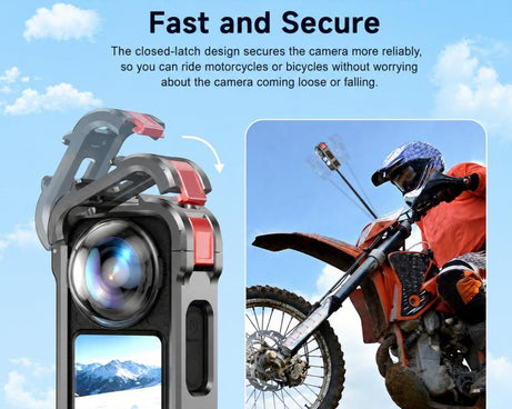 For Insta360 X6 Metal Magnetic Quick-Release Frame Cage Protective Camera Housing With Cold Shoe, Metal Material