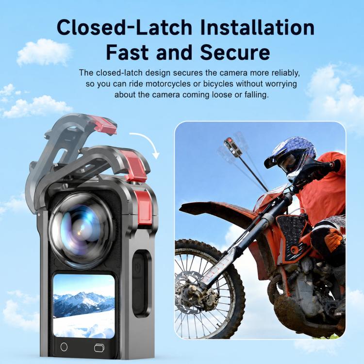 For Insta360 X6 Metal Magnetic Quick-Release Frame Cage Protective Camera Housing With Cold Shoe, Metal Material