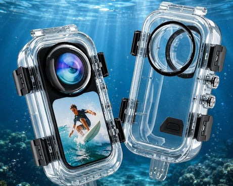 For Insta360 X6 Invisible Waterproof Housing 60m/197f Dive Case with Anti-Fog Inserts 2-prong Version, 2-prong Version