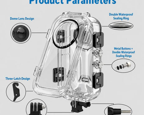 For Insta360 X6 Invisible Waterproof Housing 60m/197f Dive Case with Anti-Fog Inserts 2-prong Version, 2-prong Version