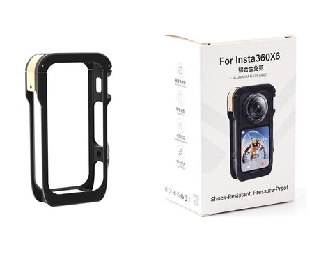 For Insta360 X6  Aluminum Alloy Camera Cage Magnetic Quick-Release Metal Frame with Cold Shoe Mount, Aluminum Alloy  Cage