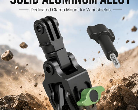Motorcycle Windshield Camera Mount 360-degree Rotation Clip Holder for DJI, Insta360, GoPro and Other Action Cameras