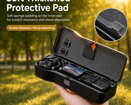 For DJI Pocket 4P Hard Shell Protective Storage Case Box With 3 Filter Slots, 2 SD Card Holders