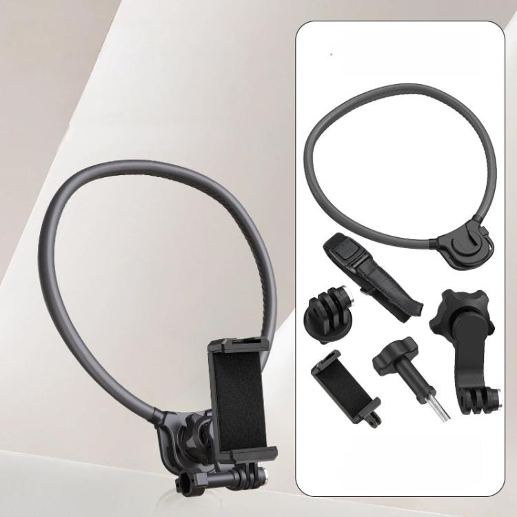 Silicone Neck Mount Holder for Action Camera Flexible POV 360-degree Rotatable Collar Mount, Full Kit, Standard Kit, Basic Kit