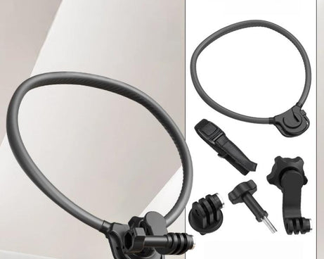 Silicone Neck Mount Holder for Action Camera Flexible POV 360-degree Rotatable Collar Mount, Full Kit, Standard Kit, Basic Kit