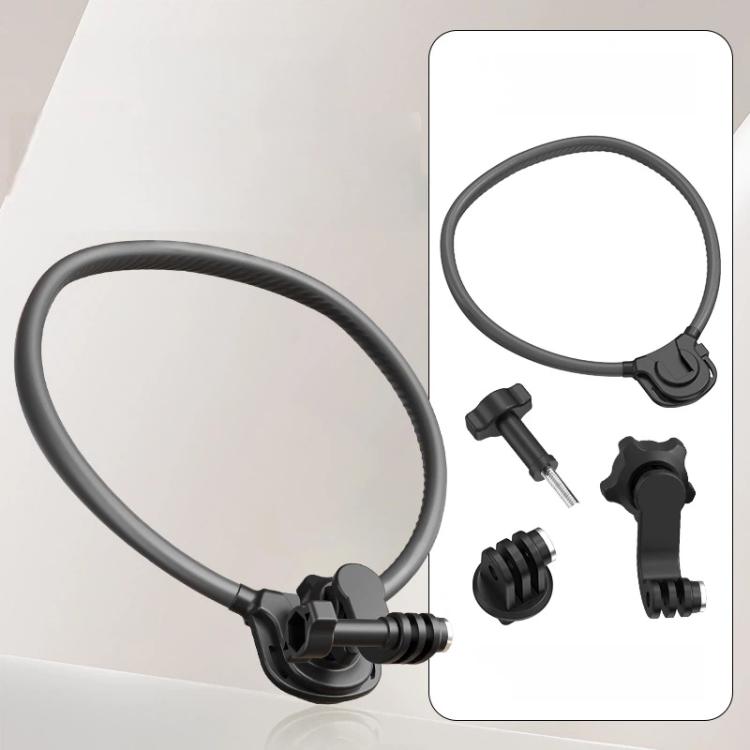 Silicone Neck Mount Holder for Action Camera Flexible POV 360-degree Rotatable Collar Mount, Full Kit, Standard Kit, Basic Kit