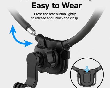 Silicone Neck Mount Holder for Action Camera Flexible POV 360-degree Rotatable Collar Mount, Full Kit, Standard Kit, Basic Kit