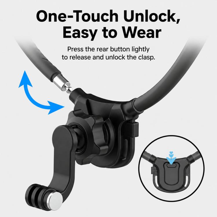 Silicone Neck Mount Holder for Action Camera Flexible POV 360-degree Rotatable Collar Mount, Full Kit, Standard Kit, Basic Kit