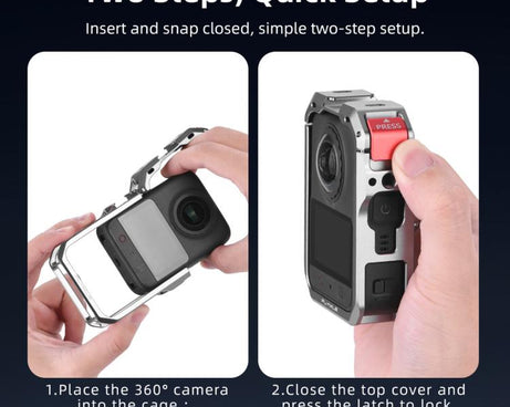 For DJI Osmo 360 II Flymile Camera Protective Cage Lens Cap Frame