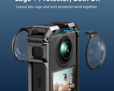 For DJI Osmo 360 II Flymile Camera Protective Cage Lens Cap Frame