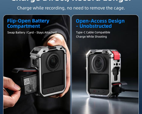 For DJI Osmo 360 II Flymile Camera Protective Cage Lens Cap Frame