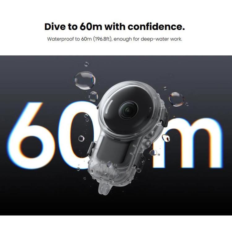 For Insta360 X6 Original Professional Fully Invisible Diving Housing, 60m Waterproof, 60m Diving Housing