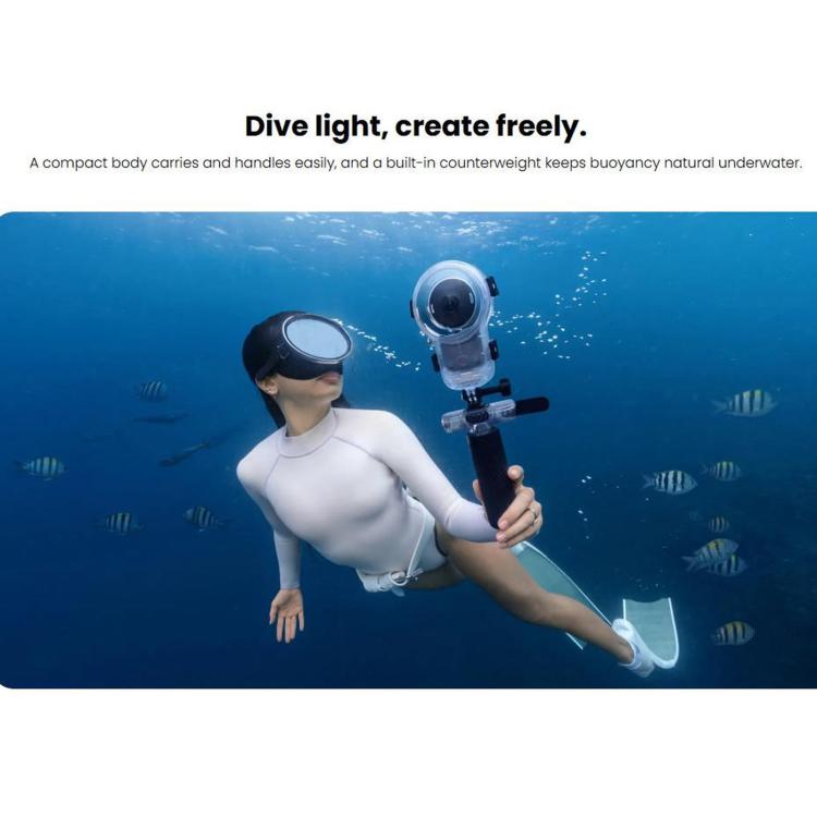 For Insta360 X6 Original Professional Fully Invisible Diving Housing, 60m Waterproof, 60m Diving Housing