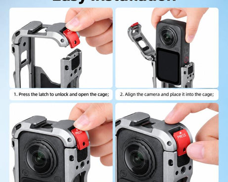 For Insta360 X6 Flymile Heat Dissipation Cage Camera Shockproof Protective Frame