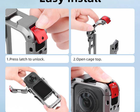 For Insta360 X6 Snap-On Rabbit Cage Protective Case Frame Shockproof Cover