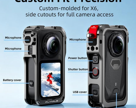 For Insta360 X6 Snap-On Rabbit Cage Protective Case Frame Shockproof Cover