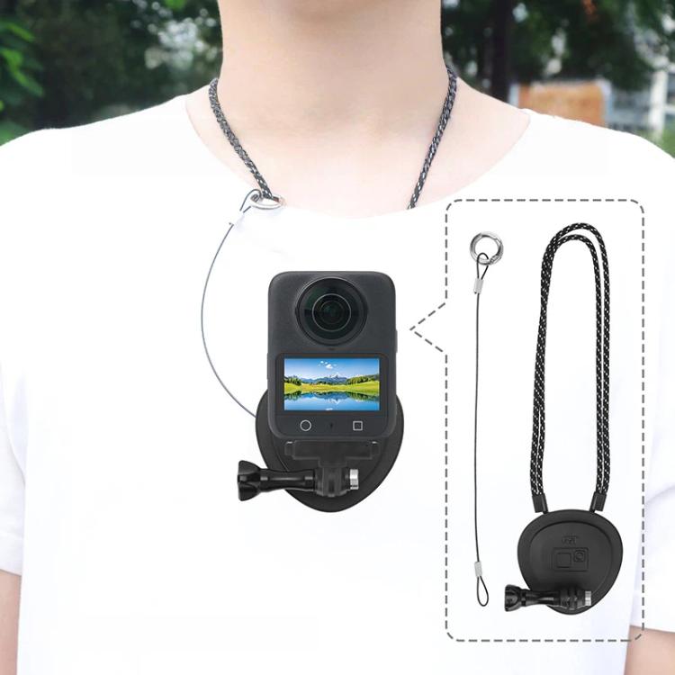CQT Magnetic Neck Mount for Action Cameras Hands Free POV Quick Release Lanyard Holder, Single Bracket, With Adapter Set