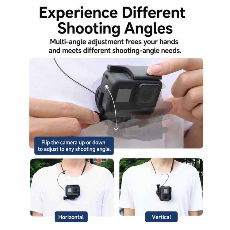 CQT Magnetic Neck Mount for Action Cameras Hands Free POV Quick Release Lanyard Holder, Single Bracket, With Adapter Set