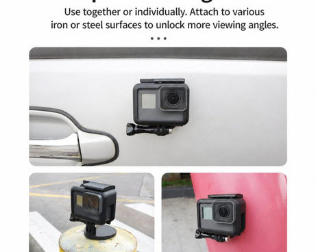 CQT Magnetic Neck Mount for Action Cameras Hands Free POV Quick Release Lanyard Holder, Single Bracket, With Adapter Set