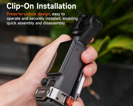 For DJI Osmo Pocket 4 / 3 LKTOP Magnetic Expansion Mount Quick Release Aluminum Cage With Cold Shoe & Arca Swiss, AC-013