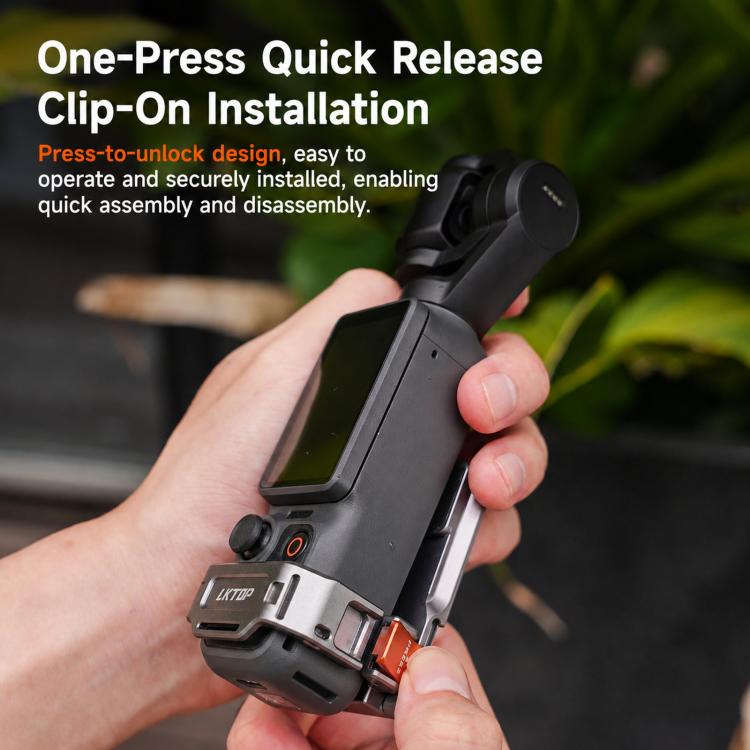 For DJI Osmo Pocket 4 / 3 LKTOP Magnetic Expansion Mount Quick Release Aluminum Cage With Cold Shoe & Arca Swiss, AC-013