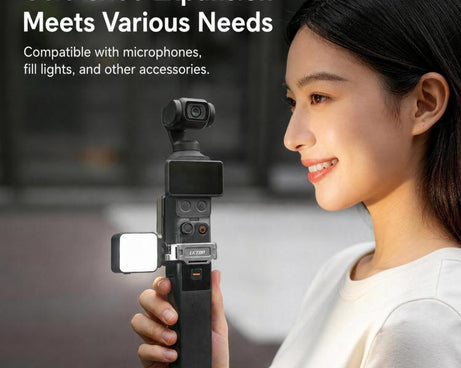 For DJI Osmo Pocket 4 / 3 LKTOP Magnetic Expansion Mount Quick Release Aluminum Cage With Cold Shoe & Arca Swiss, AC-013