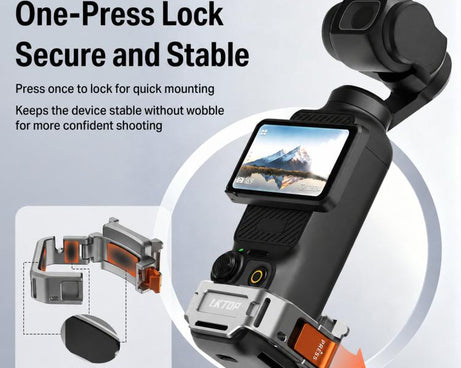 For DJI Osmo Pocket 4 / 3 LKTOP Quick Release Expansion Frame Aluminum Cage with Cold Shoe & Arca Swiss, AC-012