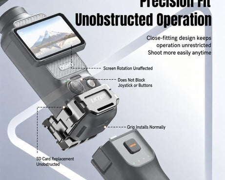For DJI Osmo Pocket 4 / 3 LKTOP Quick Release Expansion Frame Aluminum Cage with Cold Shoe & Arca Swiss, AC-012