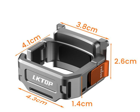 For DJI Osmo Pocket 4 / 3 LKTOP Quick Release Expansion Frame Aluminum Cage with Cold Shoe & Arca Swiss, AC-012