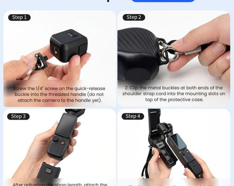 aMagisn Retractable Camera Crossbody Strap Neck Lanyard Cord for DJI Osmo Pocket 4/3, Insta360 Luna Ultra