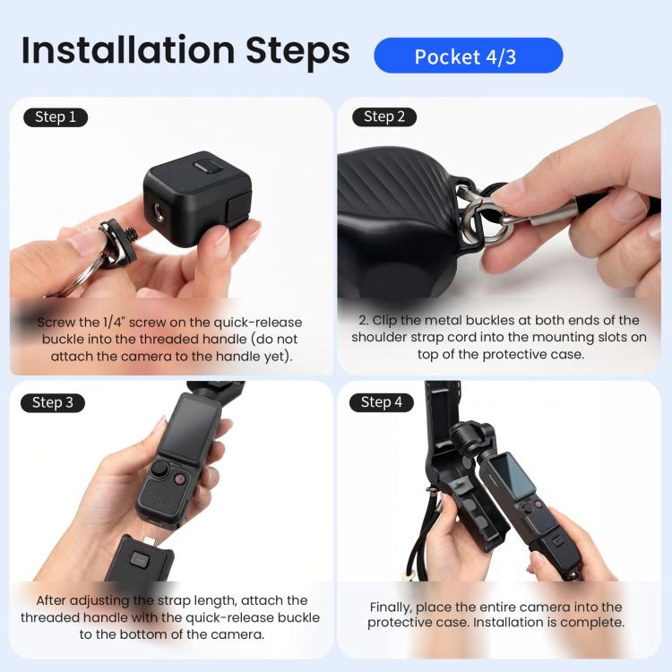 aMagisn Retractable Camera Crossbody Strap Neck Lanyard Cord for DJI Osmo Pocket 4/3, Insta360 Luna Ultra