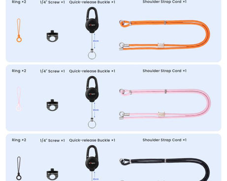 aMagisn Retractable Camera Crossbody Strap Neck Lanyard Cord for DJI Osmo Pocket 4/3, Insta360 Luna Ultra