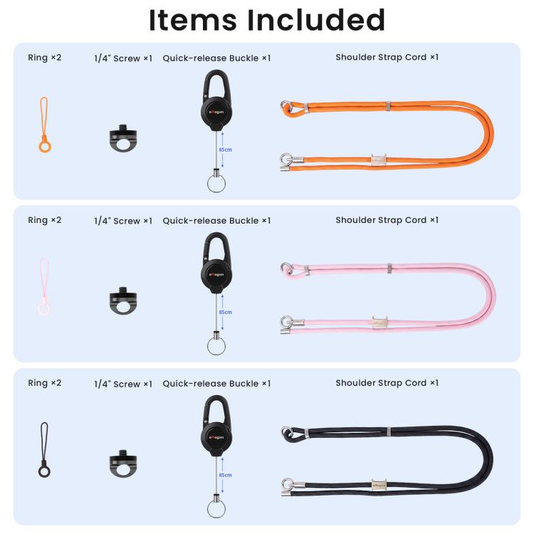 aMagisn Retractable Camera Crossbody Strap Neck Lanyard Cord for DJI Osmo Pocket 4/3, Insta360 Luna Ultra