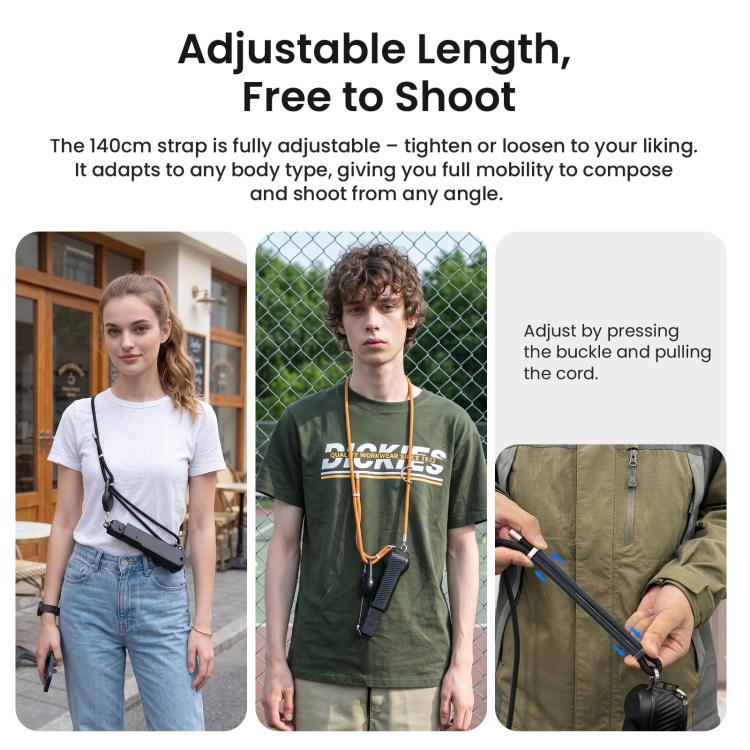 aMagisn Retractable Camera Crossbody Strap Neck Lanyard Cord for DJI Osmo Pocket 4/3, Insta360 Luna Ultra