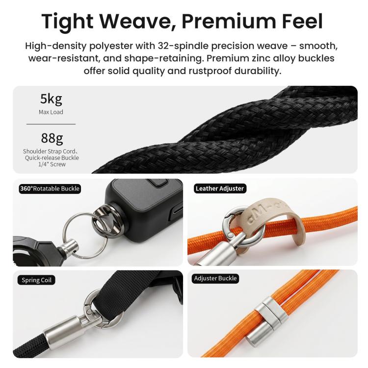aMagisn Retractable Camera Crossbody Strap Neck Lanyard Cord for DJI Osmo Pocket 4/3, Insta360 Luna Ultra