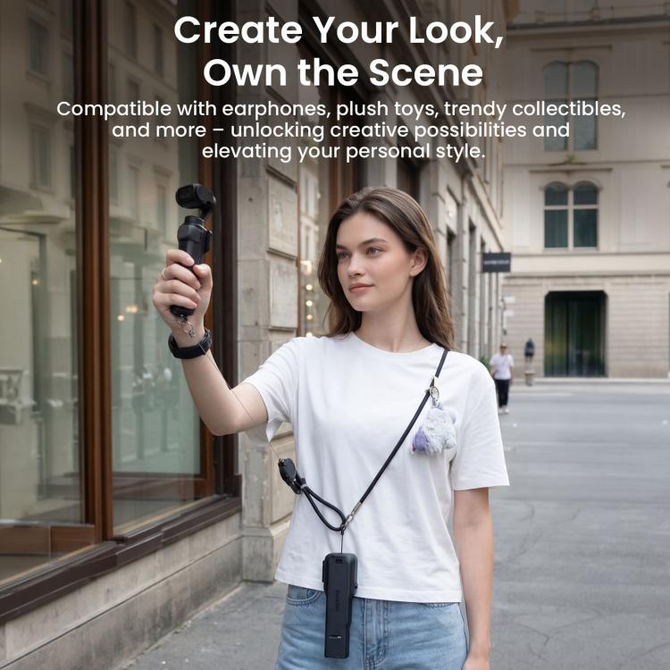 aMagisn Retractable Camera Crossbody Strap Neck Lanyard Cord for DJI Osmo Pocket 4/3, Insta360 Luna Ultra