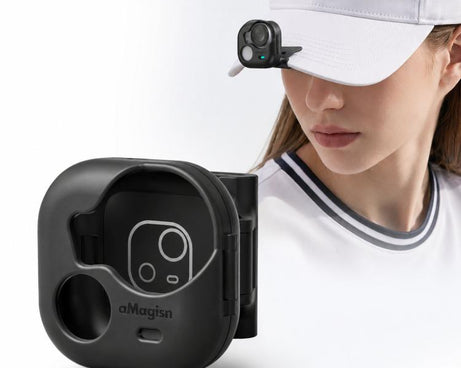 aMagisn Magnetic Cap Clip Mount 360 Rotatable Hat Brim Backpack Strap Clamp POV Vlog Mount, For Insta360 GO Ultra, For DJI Osmo Nano