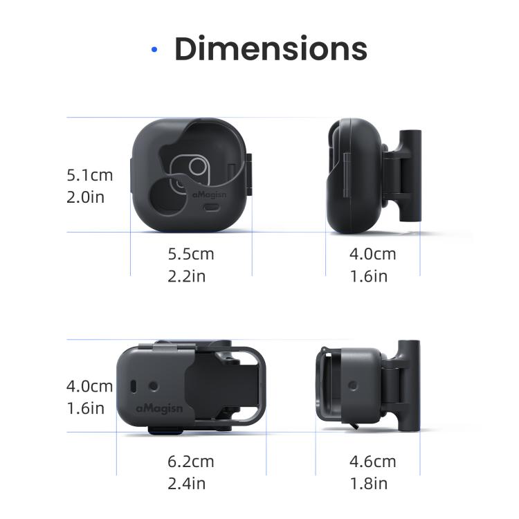 aMagisn Magnetic Cap Clip Mount 360 Rotatable Hat Brim Backpack Strap Clamp POV Vlog Mount, For Insta360 GO Ultra, For DJI Osmo Nano