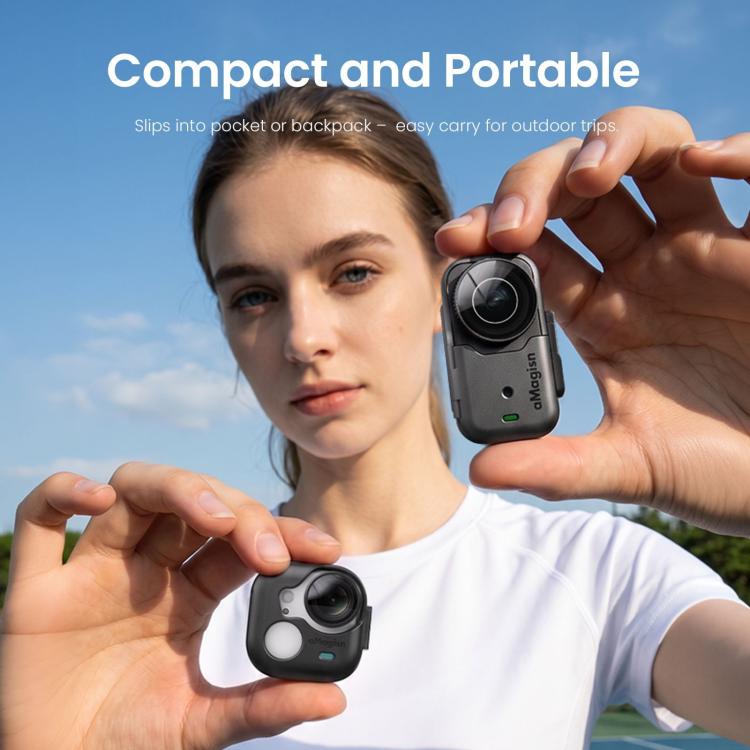 aMagisn Magnetic Cap Clip Mount 360 Rotatable Hat Brim Backpack Strap Clamp POV Vlog Mount, For Insta360 GO Ultra, For DJI Osmo Nano