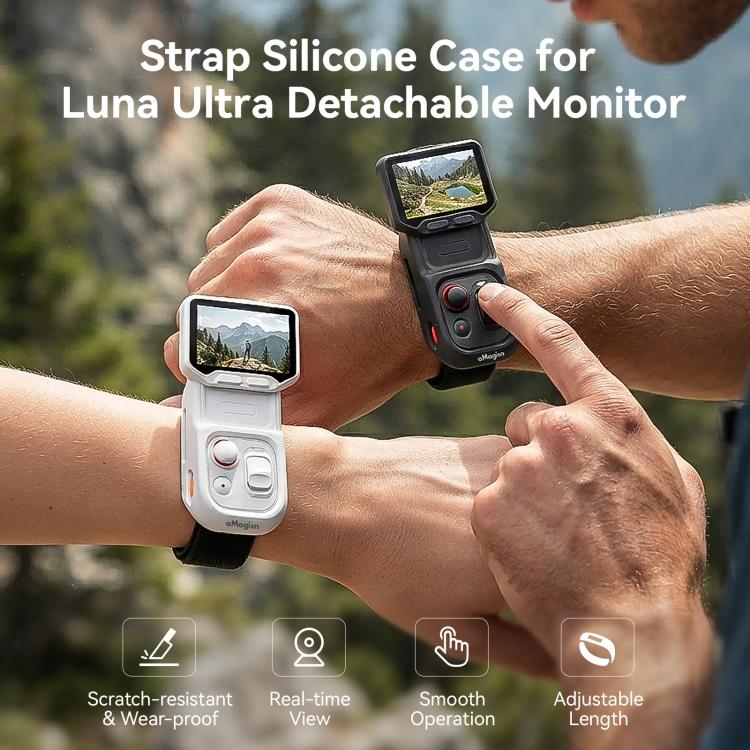 For Insta360 Luna Ultra Detachable Screen Monitor aMagisn Strap Silicone Case Adjustable Wristband Cover
