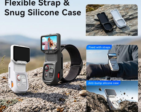 For Insta360 Luna Ultra Detachable Screen Monitor aMagisn Strap Silicone Case Adjustable Wristband Cover