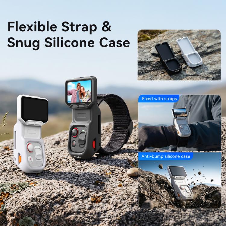 For Insta360 Luna Ultra Detachable Screen Monitor aMagisn Strap Silicone Case Adjustable Wristband Cover