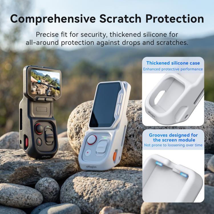 For Insta360 Luna Ultra Detachable Screen Monitor aMagisn Strap Silicone Case Adjustable Wristband Cover