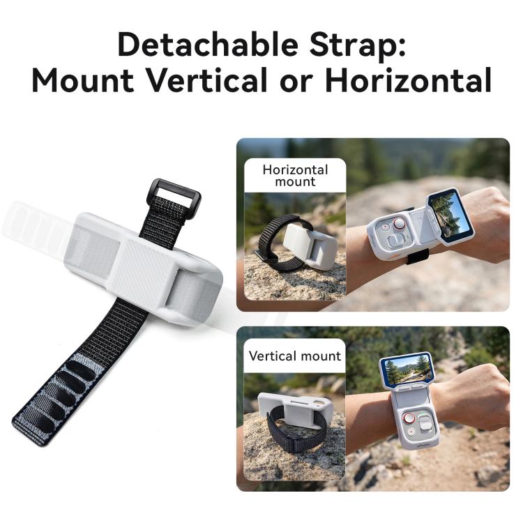 For Insta360 Luna Ultra Detachable Screen Monitor aMagisn Strap Silicone Case Adjustable Wristband Cover