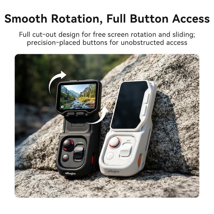 For Insta360 Luna Ultra Detachable Screen Monitor aMagisn Strap Silicone Case Adjustable Wristband Cover