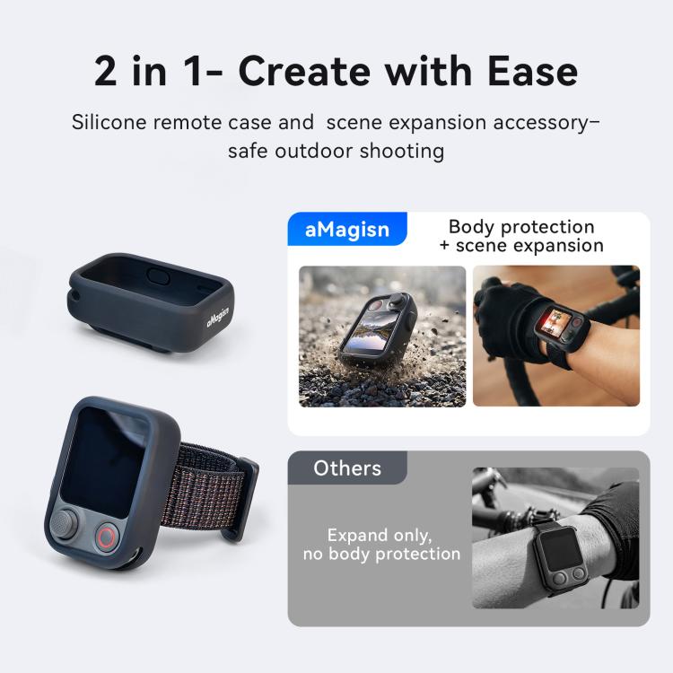 For DJI Osmo FrameTap aMagisn Strap Silicone Case Remote Monitor Adjustable Wristband Cover, aMagisn